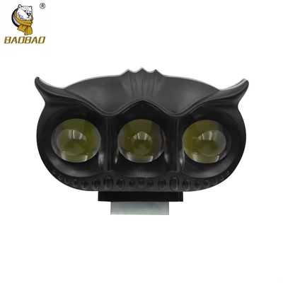 3 LED نمط البومة الأسود الغلاف الألومنيوم الدراجة النارية LED مصباح رأس مصباح بقعة