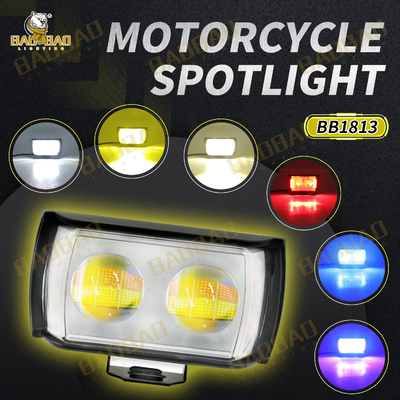 Full Aluminum White Yellow Dual Color 2 LED الدراجة النارية MINI ضوء القيادة