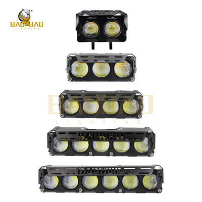 Full Aluminum White Yellow Dual Color Flash 2 Eyes 3 Eyes مصابيح الأمام LED للدراجة النارية